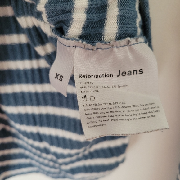 Reformation Blue Striped Clark Top - Picture 5 of 6